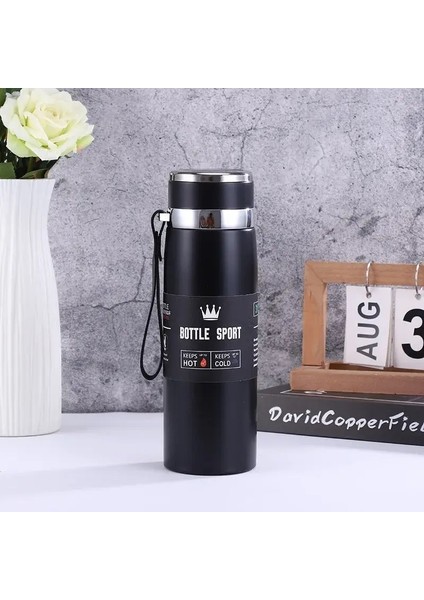 Termos 1l Termal Su Şişesi Soğuk ve Sıcak Su Şişesi Su Çayı Kahve Vakum Şenlikleri Paslanmaz Çelik Termos Şişe: 1000ML/RENK: Derin Mavi (Yurt Dışından)