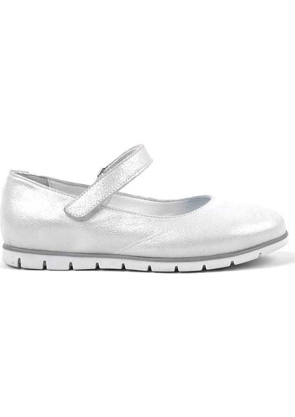 plus Hakiki Deri Gümüş Cırtlı Kız Çocuk Babet fiyatları