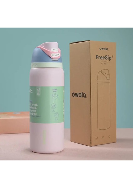 Owala Paslanmaz Çelik Vakum Yalıtımlı Spor Su Şişesi, Capacity'de Açık Hava Maceranız İçin Mükemmel Arkadaş: 32oz/Renk: Pembe (Yurt Dışından)