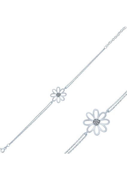 Gümüş Çiçek Bayan Bileklik