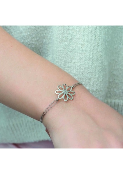 Gümüş Çiçek Bayan Bileklik modelleri