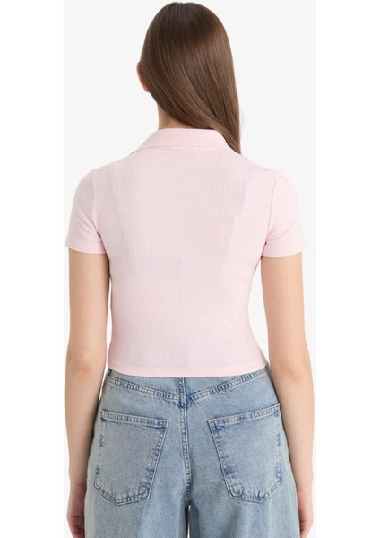 Fitted Polo Yaka Fitilli Kaşkorse Kısa Kollu Tişört A0379AX25SM