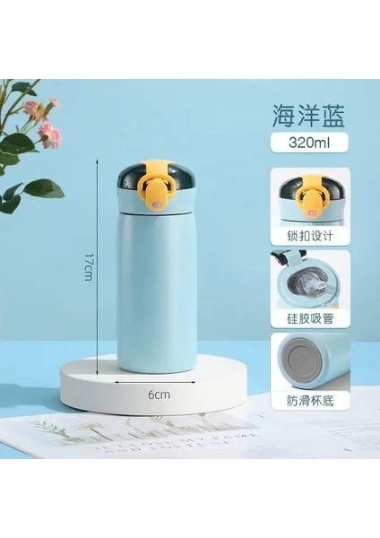 Çocuk Termos Kupa Saman Paslanmaz Çelik Karikatür Vakum Şişeler Çocuk Termal Su Şişesi Tumbler Yalıtımlı Kur Içki Kapasitesi: Gösteri/renk Olarak: Mavi 320ML (Yurt Dışından)