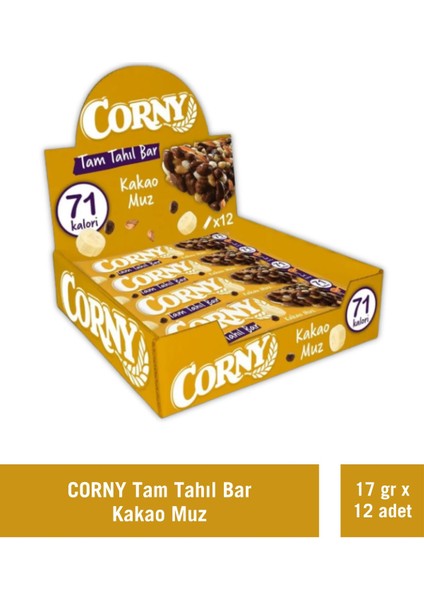 Tam Tahıllı Bar Kakao Muz 17 gr x 12 Adet