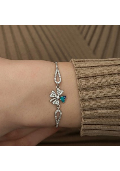 Gümüş Nazarlı Yonca Bileklik fiyatları