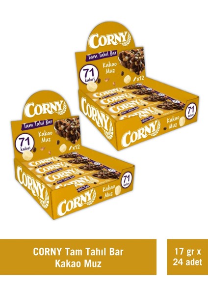 Tam Tahıllı Bar Kakao Muz 17 gr x 24 Adet
