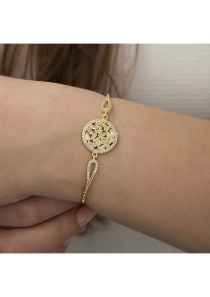 Gümüş Gold Baget Taşlı Bileklik modelleri