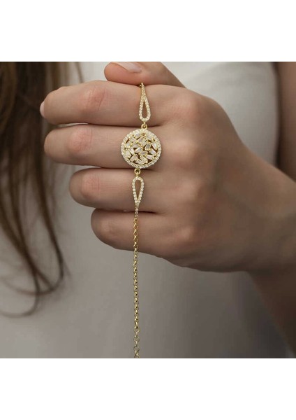 Gümüş Gold Baget Taşlı Bileklik fırsatları