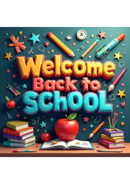 Back To School, Okulumda Ilk Günüm, Okuluna Hoşgeldin, Okulda Etkinlik, Kumaş Pano 150X200 indirimleri