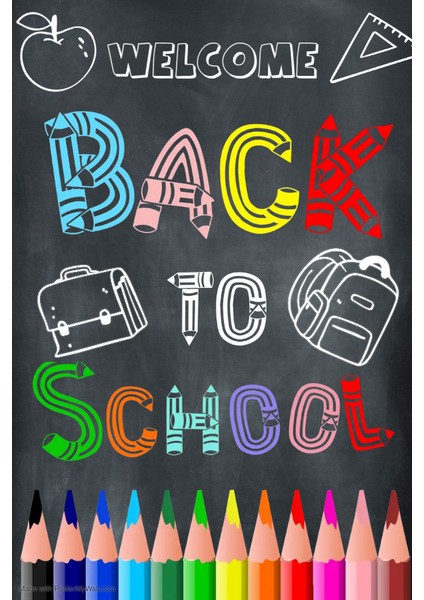 Back To School, Okulumda Ilk Günüm, Okuluna Hoşgeldin, Okulda Etkinlik, Kumaş Pano 150X200