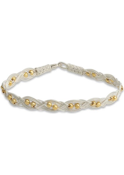 Gümüş Kazaziye Örgü Bileklik