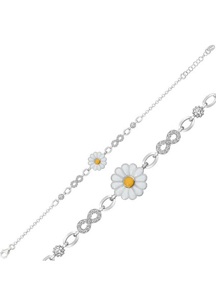 Gümüş Papatya Bayan Bileklik