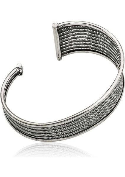 Gümüş Eskitme Desenli Bayan Bilezik fiyatları