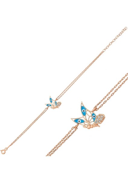 ​gümüş Rose Kelebek Kadın Bileklik