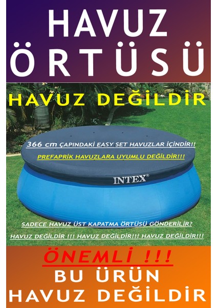 366 cm Çapındaki Easy Set Havuzlar Için Havuz Örtüsü - Lütfen Dikkat Bu Ürün Sadece Havuz Örtüsüdür