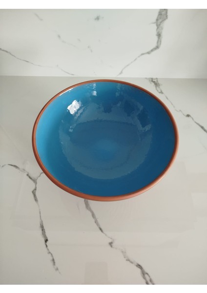 Sunumluk 25 cm Ayaklı Toprak Kazımalı Sırlı Sunumluk Kase