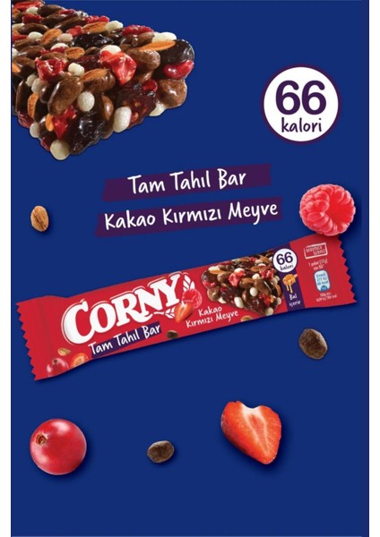Tam Tahıllı Bar Kakao Kırmızı Meyveli 17 gr x 24 Adet fiyatları
