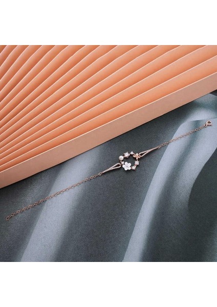 Gümüş Rose Kalp Manolya Çiçeği Kelebek Kadın Bileklik fiyatları