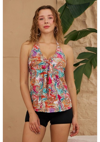 Tankini Şortlu Pastel Renkli