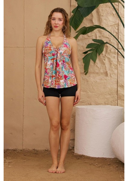 Tankini Şortlu Pastel Renkli