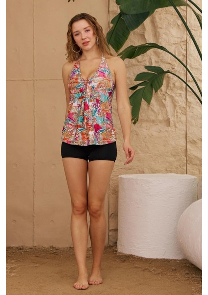 Tankini Şortlu Pastel Renkli