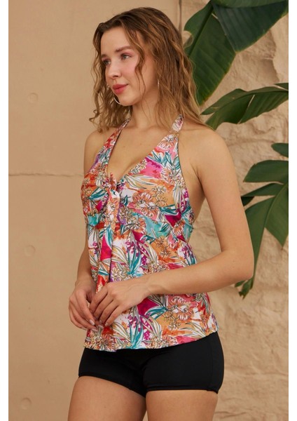 Tankini Şortlu Pastel Renkli
