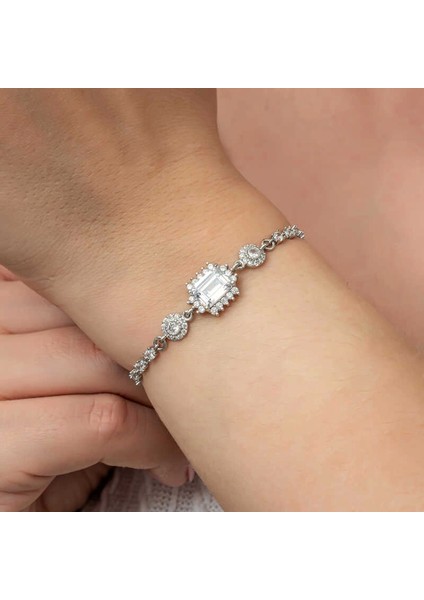 Gümüş Baget Su Yolu Kadın Bileklik