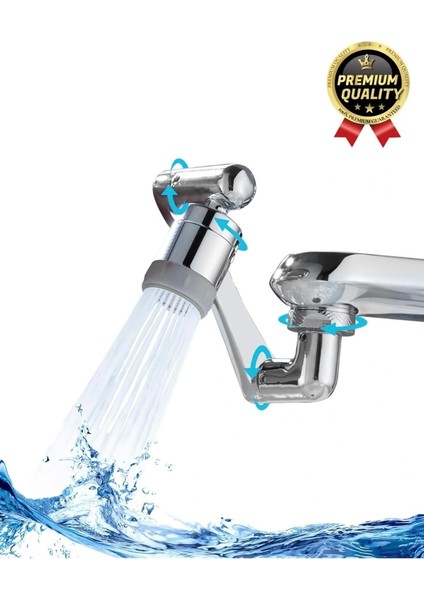 Çok Amaçlı Filtreli 2 Fonksiyonlu Mutfak Banyo 1080 Derece Dönebilen Akrobat Musluk Ucu Başlığı modelleri