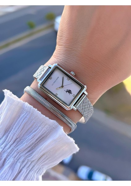 U.s.polo Assn Çelik Kordon 5 Atm Suya Dayanıklı Kadın Kol Saati+Bileklik Hediyeli USPA.2083.G01 fiyatları