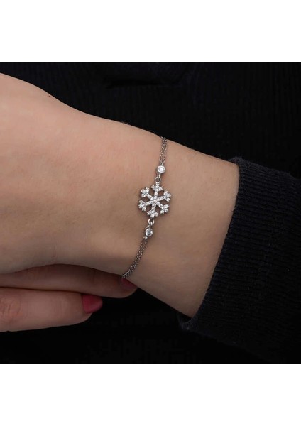 Gümüş Kar Tanesi Kadın Bileklik fırsatları