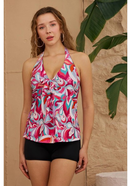 Tankini Şortlu Yaz Desenli
