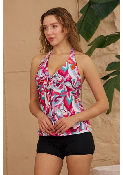 Tankini Şortlu Yaz Desenli