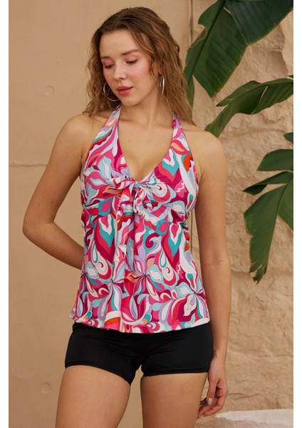 Tankini Şortlu Yaz Desenli