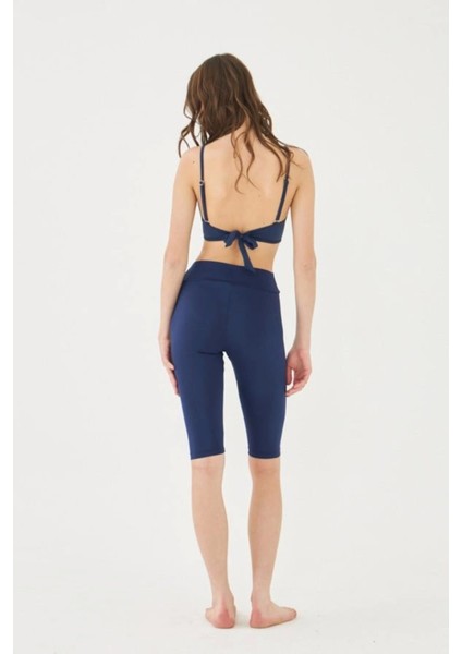 Mayo Tayt Yüksek Bel Likralı Lacivert Diz Seviyesi fırsatları