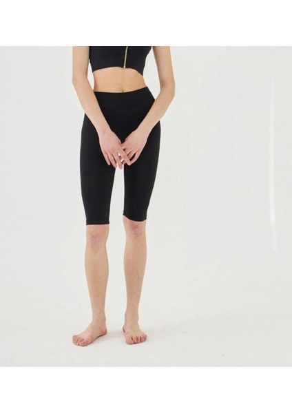 Mayo Tayt Yüksek Bel Likralı Siyah Diz Seviyesi modelleri