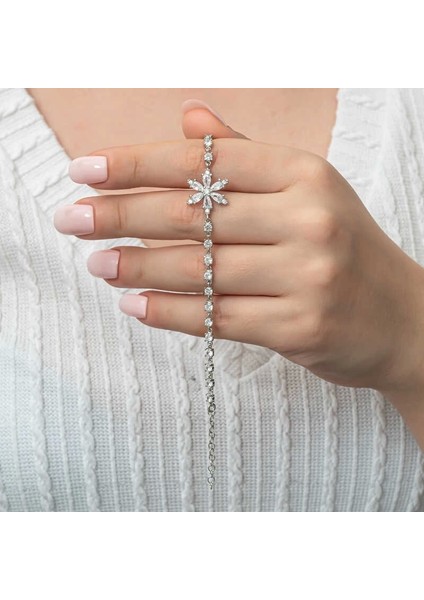 Gümüş Beyaz Lotus Çiçeği Su Yolu Kadın Bileklik modelleri