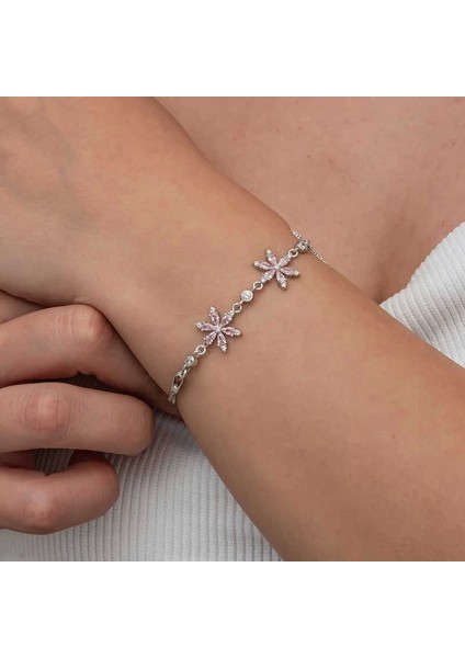 Gümüş Pembe Lotus Çiçeği Kadın Bileklik fırsatları