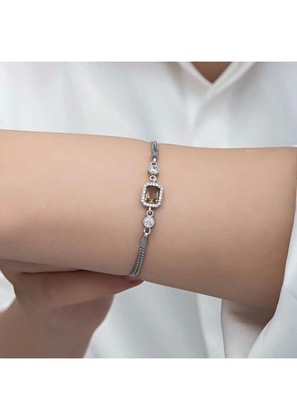 ​gümüş Kare Zultanit Taşlı Kadın Bileklik fırsatları