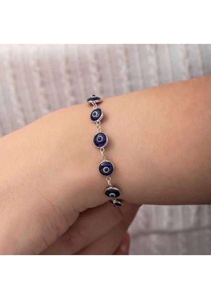 Gümüş Yuvarlak Nazar Kadın Bileklik fırsatları