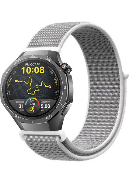 Huawei Watch Gt5 Pro 46MM ile Uyumlu Kordon Kumaş Desenli Cırt Cırtlı Spor Kayış