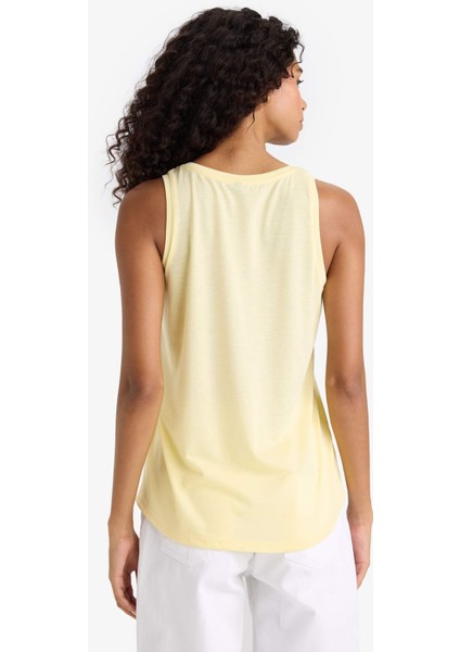 Relax Fit Bisiklet Yaka Baskılı Atlet F6237AX25HS