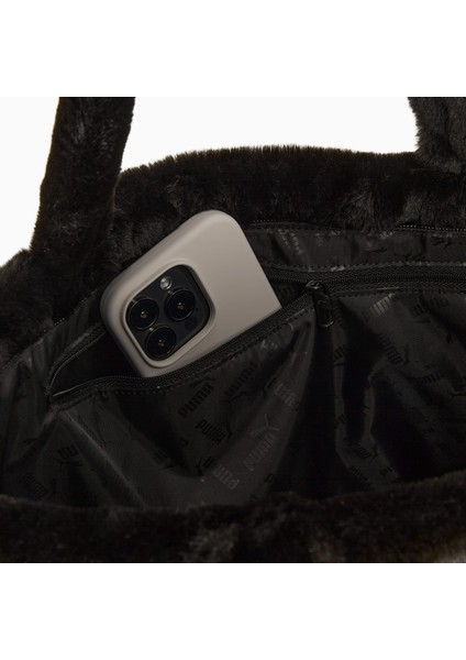 Up Faux Fur Shopper Siyah Kadın Omuz Çantası fırsatları