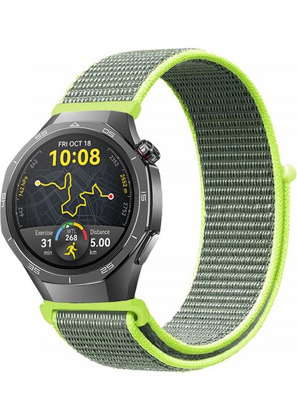 Huawei Watch Gt5 Pro 46MM ile Uyumlu Kordon Kumaş Desenli Cırt Cırtlı Spor Kayış