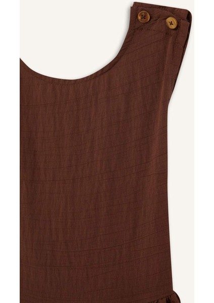 Kız Çocuk Bisiklet Yaka Askılı Yazlık Elbise F6455A825HS