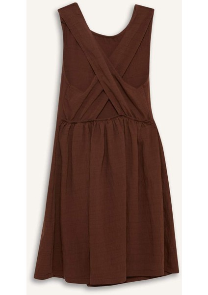 Kız Çocuk Bisiklet Yaka Askılı Yazlık Elbise F6455A825HS