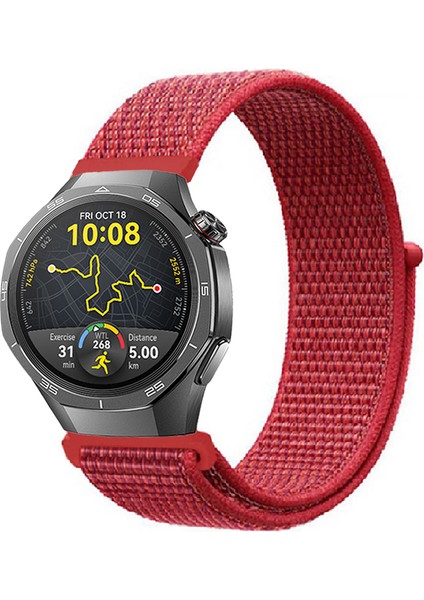 Huawei Watch Gt5 Pro 46MM ile Uyumlu Kordon Kumaş Desenli Cırt Cırtlı Spor Kayış