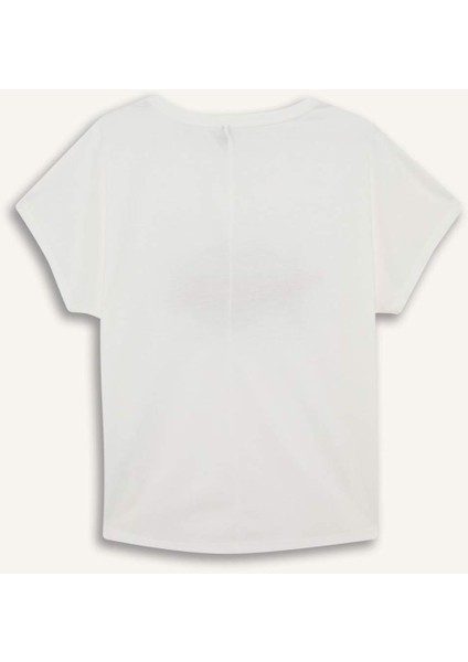 Regular Fit Bisiklet Yaka Baskılı Kısa Kollu Tişört F6326AX25HS