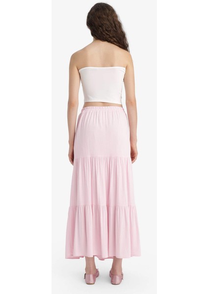 Yüksek Bel Pamuk Astarlı Krinkıl Viskon Maxi Etek D5033AX25SM