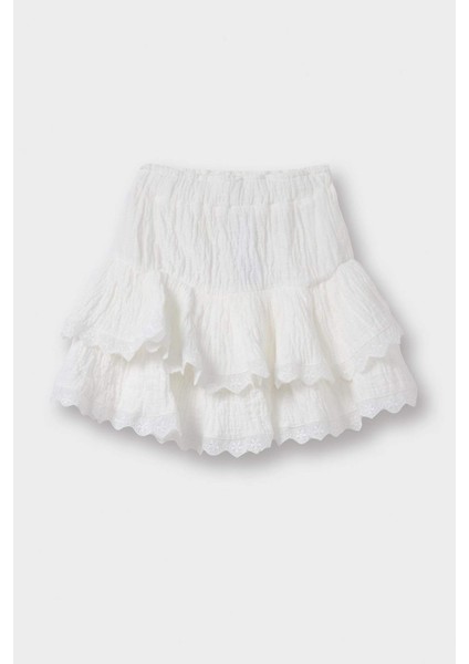 Kız Bebek Beli Lastikli Volanlı Müslin Etek F6570A525SM fiyatları