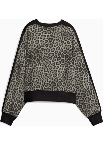 T7 Leopard Kadın Siyah Sweatshirt (632136-01)